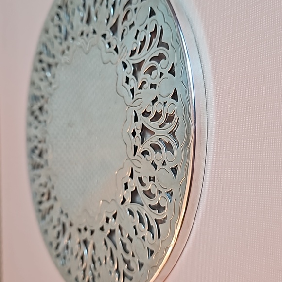 Vintage Silverplate Pierced Trivet Cake Stand Decorative Plate - Picture 3 of 5